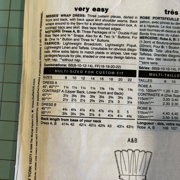 Butterick Walkaway Dress Pattern FF EUC - Picture 2 of 3